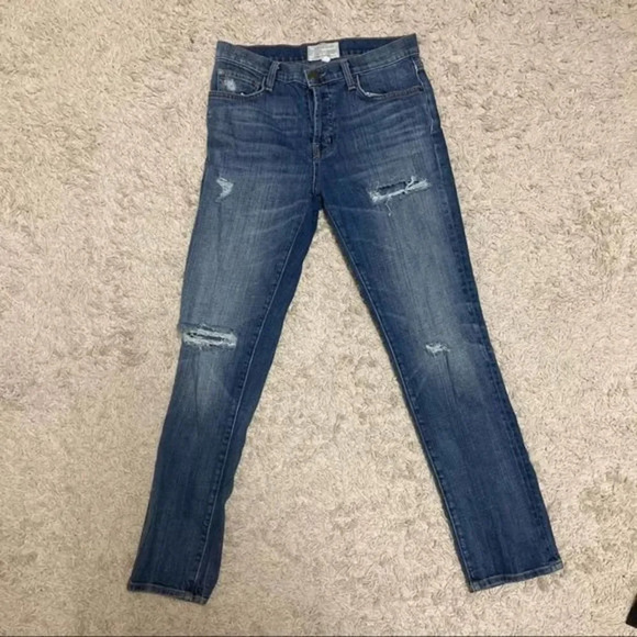 CURRENT/ELLIOTT High Rise Jeans The Stiletto Distressed High Waisted Button Fly - Picture 2 of 9